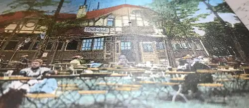 ALTE POSTKARTE WALDSCHÄNKE IM ZEISIGWALD BEI CHEMNITZ LUNAKARTE SILBERKARTE versilbert AK Ansichtskarte cpa postcard