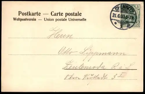 ALTE POSTKARTE WALDSCHÄNKE IM ZEISIGWALD BEI CHEMNITZ LUNAKARTE SILBERKARTE versilbert AK Ansichtskarte cpa postcard