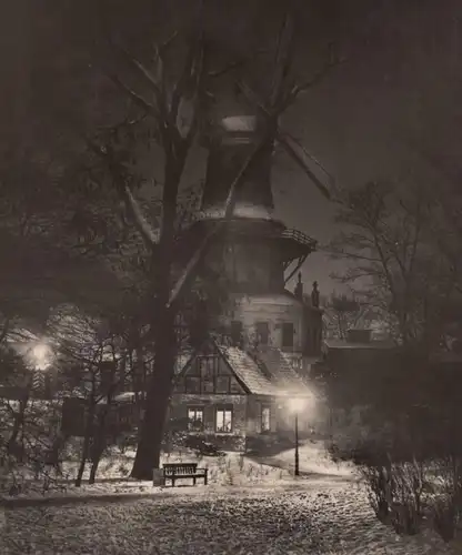 ALTE POSTKARTE BREMEN WALLMÜHLE BEI NACHT IM SCHNEE MÜHLE moulin à vent windmill molen Ansichtskarte postcard AK cpa