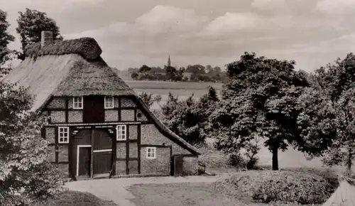 ÄLTERE POSTKARTE NORDSEEBAD BURHAVE ALTES FISCHERHAUS AM DEICH Butjadingen Haus Ansichtskarte postcard AK cpa