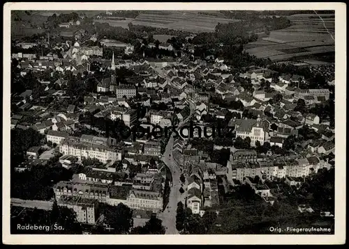 ALTE POSTKARTE RADEBERG SACHSEN ORIGINAL-FLIEGERAUFNAHME LUFTBILD PANORAMA Ansichtskarte postcard AK cpa