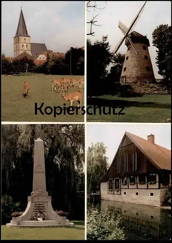 ÄLTERE POSTKARTE LAER BEI HORSTMAR KREIS STEINFURT WINDMÜHLE EHRENMAL DENKMAL REHE Mühle windmill molen postcard cpa AK