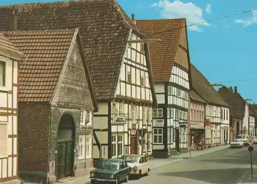 ÄLTERE POSTKARTE GESEKE IN WESTFALEN ALTER HELLWEG MIT HEIMATMUSEUM KREIS SOEST DAIMLER BENZ postcard cpa Ansichtskarte