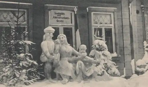 ALTE POSTKARTE GRUSS AUS ST. ANDREASBERG IM HARZ SCHNEEMANN RENTE UNFALL Schneefiguren Altersversorgungsgesetz postcard