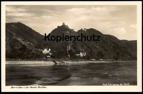 ALTE POSTKARTE DER DEUTSCHE RHEIN BORNHOFEN UND DIE FEINDLICHEN BRÜDER Verlag Zeitz cpa postcard AK Ansichtskarte