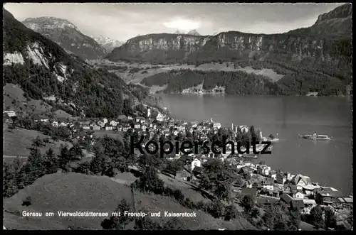 ÄLTERE POSTKARTE GERSAU AM VIERWALDSTÄTTERSEE MIT FRONALP- UND KAISERSTOCK SCHIFF ship postcard cpa AK Ansichtskarte