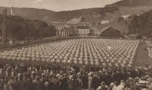 ALTE POSTKARTE DER AARG. KANTONALTURNVEREIN IN BADEN 1927 FEST TURNFEST Turnen Schweiz gymnasts postcard Ansichtskarte