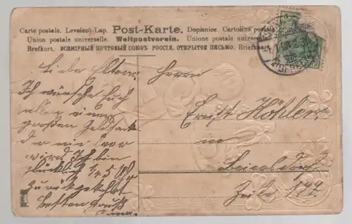 ALTE PRÄGE POSTKARTE GLÜCKLICHES NEUJAHR KIND ALS KELLNER GARCON ENFANT WAITER CHILD cpa postcard AK Ansichtskarte