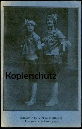 ALTE POSTKARTE SOUVENIR DU CIRQUE MINIATURE LES SOEURS SCHAUERYANS circus Zirkus cpa postcard AK Ansichtskarte