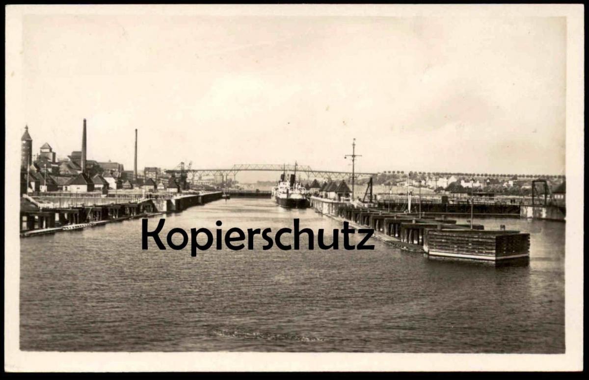 ALTE POSTKARTE KIEL HOLTENAUER SCHLEUSEN UND HOCHBRÜCKE