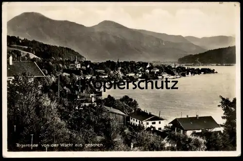 ALTE POSTKARTE TEGERNSEE VON DER WACHT AUS GESEHEN PANORAMA Ansichtskarte AK postcard cpa