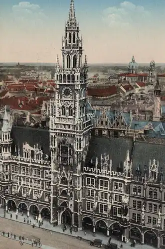 ALTE POSTKARTE MÜNCHEN RATHAUS Buntdruck Ansichtskarte AK postcard cpa