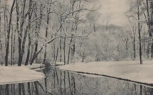 ALTE POSTKARTE MÜNCHEN PARTIE AUS DEM ENGLISCHEN GARTEN Winter Schnee snow Ansichtskarte AK postcard cpa