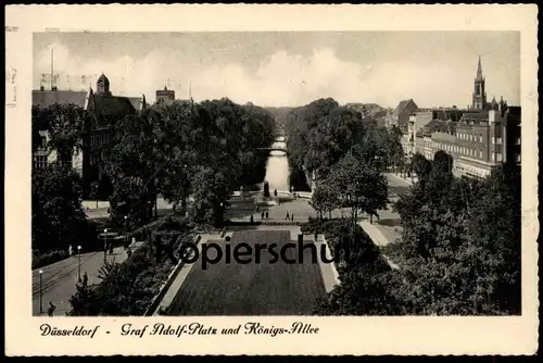 ALTE POSTKARTE DÜSSELDORF GRAF ADOLF-PLATZ UND KÖNIGS-ALLEE Ansichtskarte postcard cpa AK