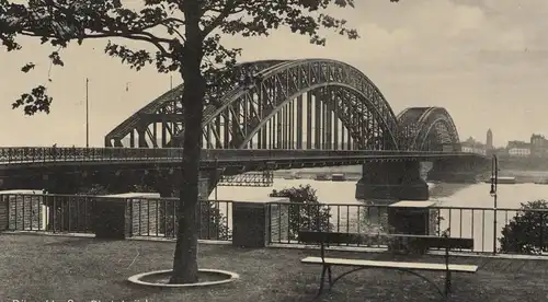 ALTE POSTKARTE DÜSSELDORF RHEINBRÜCKE bridge pont Brücke Ansichtskarte postcard cpa AK