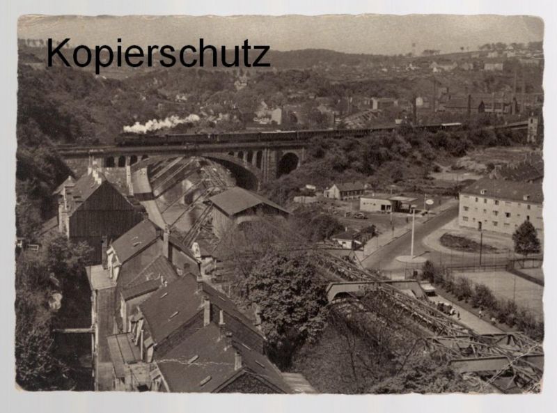 Alte Postkarte Wuppertal Sonnborner Brucke Esso Tankstelle Dampflock Steam Train Filling Station Postcard Cpa Ak Nr Oldthing Ansichts