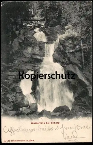 ALTE POSTKARTE WASSERFÄLLE BEI TRIBERG BAHNPOST KONSTANZ OFFENBURG 1904 Wasserfall waterfall Ansichtskarte postcard cpa
