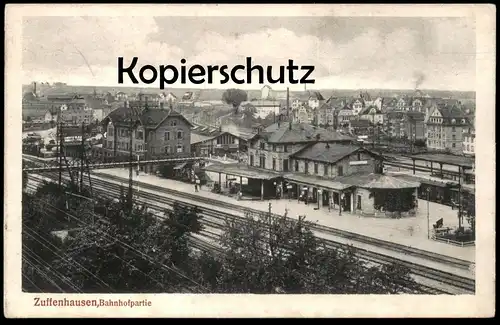 ALTE POSTKARTE ZUFFENHAUSEN BAHNHOFPARTIE Stuttgart Bahnhof station gare Ansichtskarte postcard cpa AK