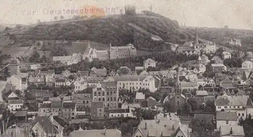 ALTE POSTKARTE LINZ AM RHEIN MIT DEM KAISERSBERG STEMPEL ANSTALT MIT SCHULE DER FRANZSIKANER FÜR GEISTESSCHWACHE AK cpa