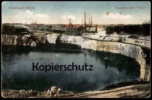 ALTE POSTKARTE KALKBERGE MARK ÜBERSCHWEMMTER TIEFBAU Rüdersdorf Industrie Ansichtskarte postcard AK cpa