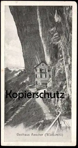 ALTE MINI POSTKARTE GASTHAUS AESCHER WILDKIRCHLI Schwende Weissbad Schweiz Suisse Helvetia Appenzell Ansichtskarte