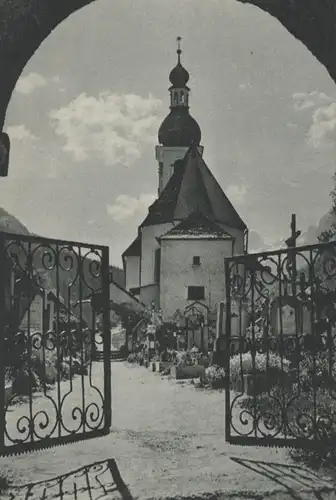 ALTE POSTKARTE DIE KIRCHE VON RAMSAU FRIEDHOFSTOR FRIEDHOF cemetery cimetière cpa AK Ansichtskarte postcard