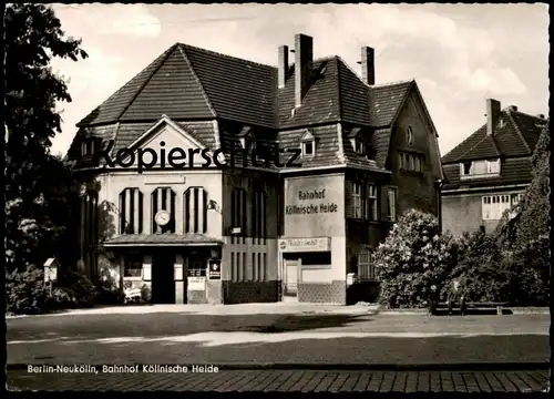 ÄLTERE POSTKARTE BERLIN-NEUKÖLLN BAHNHOF KÖLLNISCHE HEIDE THIELE'S IMBISS station gare Ansichtskarte cpa AK postcard