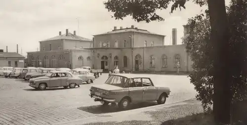 ÄLTERE POSTKARTE WURZEN BAHNHOF WARTBURG SKODA  station gare Ansichtskarte cpa AK postcard