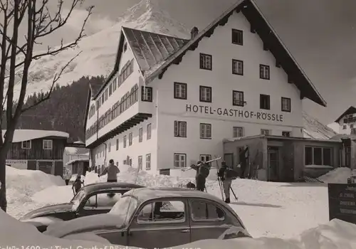 ÄLTERE POSTKARTE GALTÜR 1600 M I. TIROL GASTHOF RÖSSLE Ski Skier Skiing VW Käfer Winter Citroen ? postcard Ansichtskarte