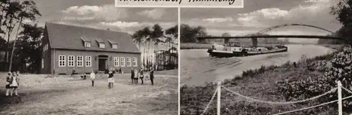 ÄLTERE POSTKARTE GRUSS AUS WALCHUM KREIS ASCHENDORF-HÜMMLING HEINRICH NIE DEA TANKSTELLE Kanal Schiff postcard cpa