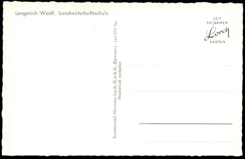 ÄLTERE POSTKARTE LENGERICH WESTFALEN LANDWIRTSCHAFTSSCHULE SCHULE école school Ansichtskarte AK postcard cpa