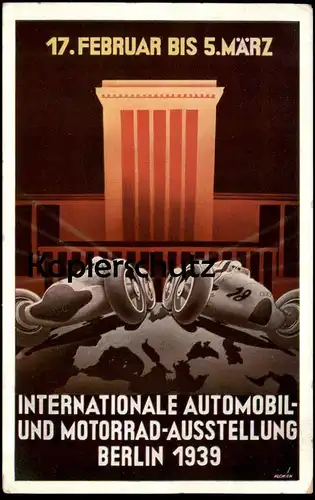 ALTE POSTKARTE IAA BERLIN 1939 INTERNATIONALE AUTOMOBIL-AUSSTELLUNG KLOKIEN KLOTZ KIENAST HORCH  cars car cpa postcard