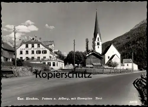 ÄLTERE POSTKARTE PETTNEU AM ARLBERG GASTHOF HIRSCHEN MIT EISENSPITZE TIROL postcard cpa AK Ansichtskarte