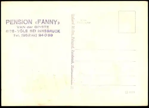 ÄLTERE POSTKARTE PENSION FANNY VAN DER GINSTE VÖLS BEI INNSBRUCK TIROL Untervöls postcard cpa AK Ansichtskarte