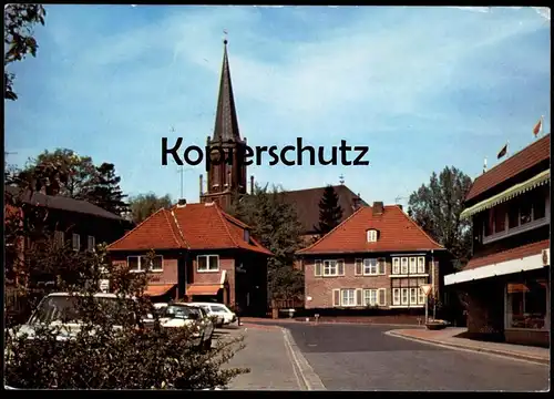 ÄLTERE POSTKARTE HARSEFELD MARKTSTRASSE MIT ST. MARIEN- UND BARTHOLOMÄIKIRCHE Ford Pepsi Cola cpa AK Ansichtskarte