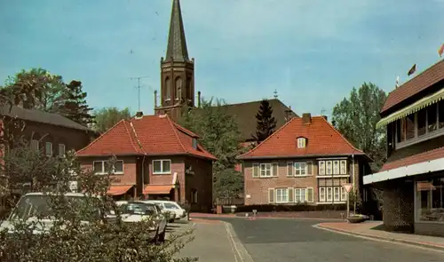 ÄLTERE POSTKARTE HARSEFELD MARKTSTRASSE MIT ST. MARIEN- UND BARTHOLOMÄIKIRCHE Ford Pepsi Cola cpa AK Ansichtskarte