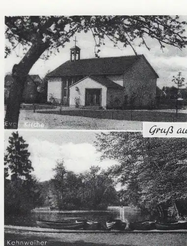 ÄLTERE REPRO POSTKARTE GRUSS AUS REFRATH HAUS STEINBRECHE ALTE KIRCHE Bensberg Bergisch Gladbach postcard Ansichtskarte