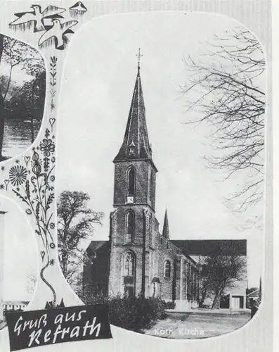 ÄLTERE REPRO POSTKARTE GRUSS AUS REFRATH HOCHHÄUSER KAHNWEIHER Bensberg Bergisch Gladbach postcard cpa AK Ansichtskarte