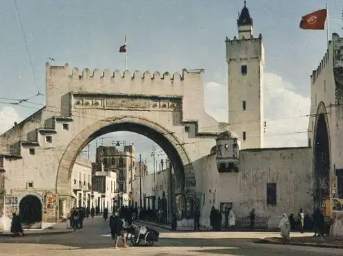 ÄLTERE POSTKARTE TUNIS BAB EL KHADRA TUNESIEN TUNISIA Tor gate porte postcard cpa Ansichtskarte AK IRIS Verlag Paris