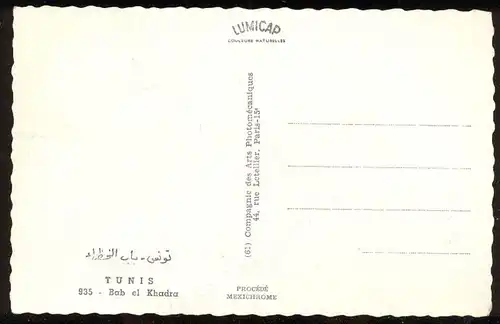 ÄLTERE POSTKARTE TUNIS BAB EL KHADRA TUNESIEN TUNISIA Tor gate porte postcard cpa Ansichtskarte AK IRIS Verlag Paris