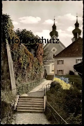 ALTE POSTKARTE NIEDERASCHAU TREPPE KIRCHE ASCHAU Ansichtskarte cpa AK postcard