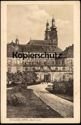 ALTE POSTKARTE SCHLOSS BANZ 430 M Ü M. EINGANG PORTAL SCHLOSSWIRTSCHAFT Bad Staffelstein castle chateau Ansichtskarte AK