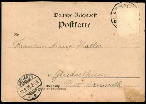 ALTE LITHO POSTKARTE GRUSS VOM BERWARTSTEIN UND ST. ANNAKAPELLE Burg Bergzabern Erlenbach Dahn postcard Ansichtskarte AK