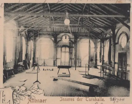 ALTE POSTKARTE ALTONAER TURNERSCHAFT V. 1880 INNERES DER TURNHALLE Hamburg Altona Turnen Sport cpa AK Ansichtskarte