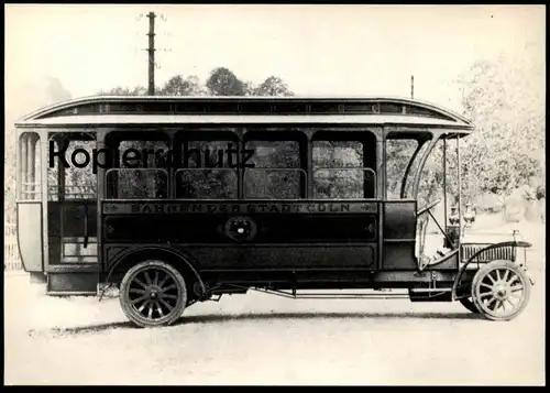 ÄLTERE POSTKARTE BILDSERIE OMNIBUS ERSTER KRAFTOMNIBUS IN KÖLN 1907 BIS 1909 Bus Cöln Oldtimer postcard Ansichtskarte