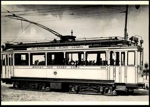 ÄLTERE POSTKARTE BILDSERIE VORORTBAHN KÖLN ERSTE VIERACHSIGE SERIE VORORTBAHNTRIEBWAGEN BAUJAHR 1906 BUCHHEIM HOLWEIDE