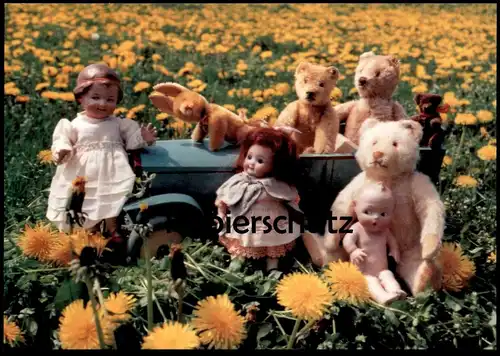 ÄLTERE POSTKARTE TEDDYBÄR TEDDY BÄR PUPPE AUKTION H. POESTGENS ÜBACH-PALENBERG bear ours doll cpa Ansichtskarte postcard