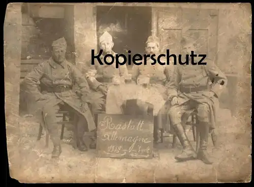 ALTE FOTO POSTKARTE RASTATT SOLDATEN cpa photo 1919 Allemagne soldats Soldat Uniform Bier Ansichtskarte postcard