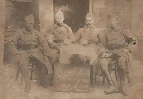 ALTE FOTO POSTKARTE RASTATT SOLDATEN cpa photo 1919 Allemagne soldats Soldat Uniform Bier Ansichtskarte postcard