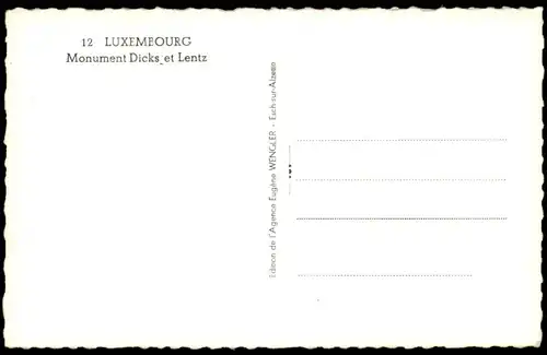 ÄLTERE POSTKARTE LUXEMBOURG MONUMENT DICKS ET LENTZ Denkmal Luxemburg cpa AK Ansichtskarte postcard